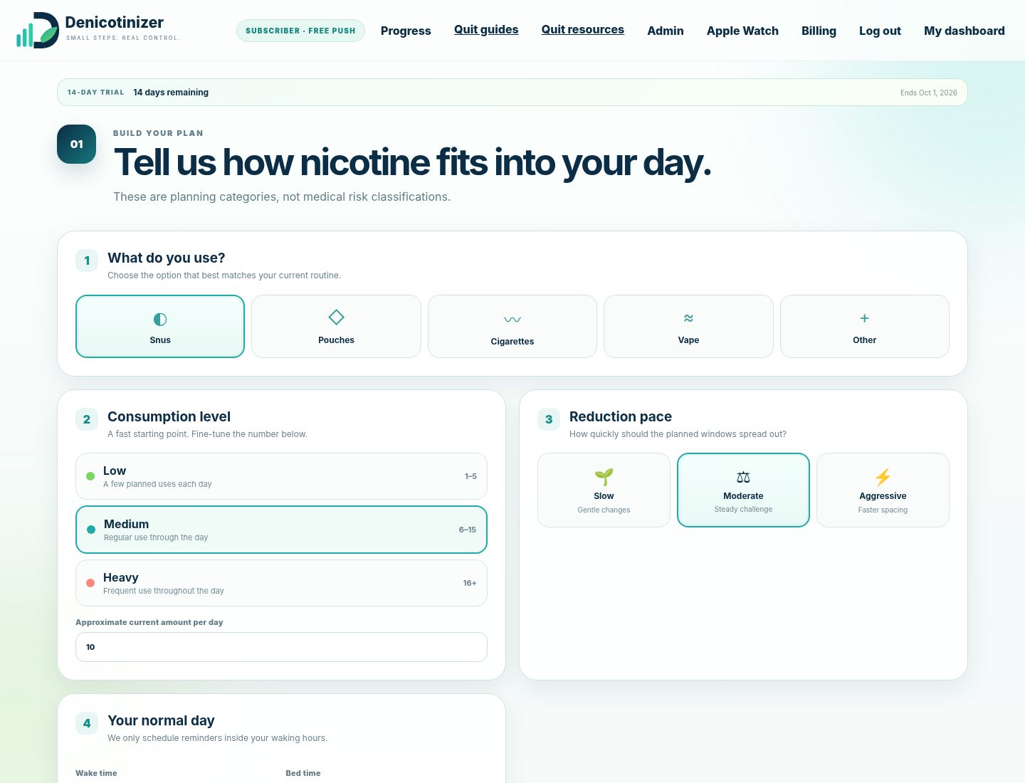 Actual Denicotinizer onboarding