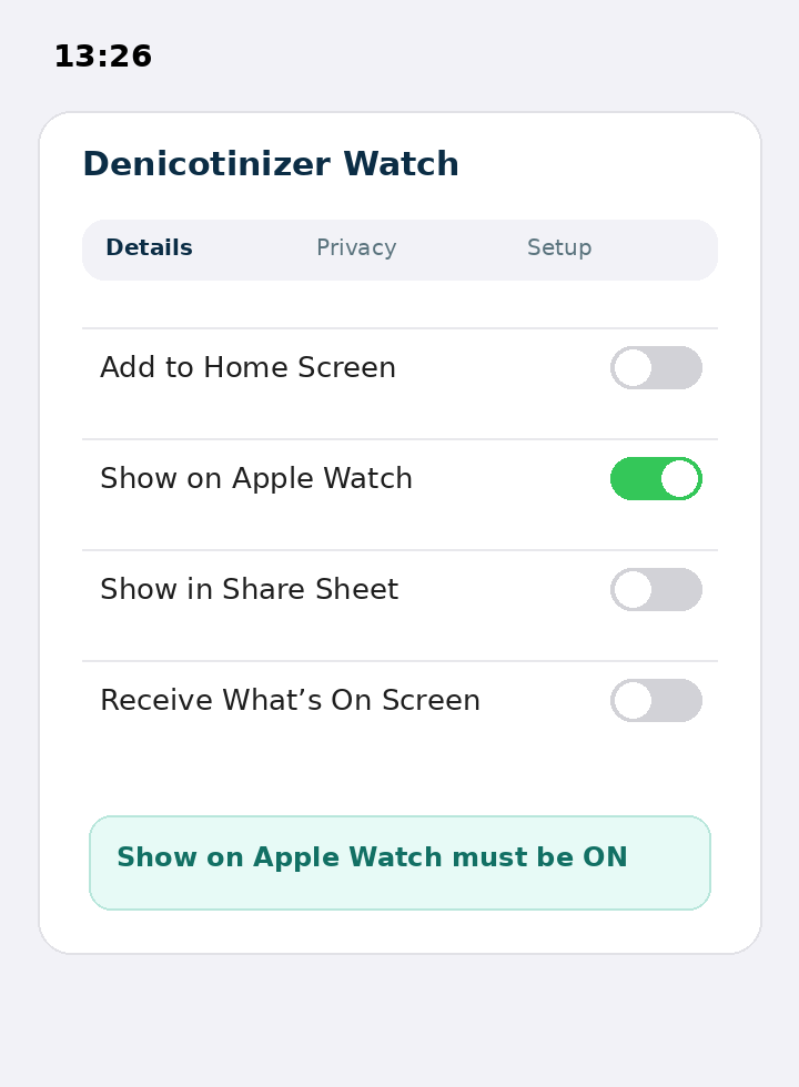 English reference for Show on Apple Watch
